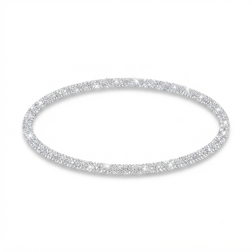 Silver Anklet – Elegant Shine with Crystal Charm Detail