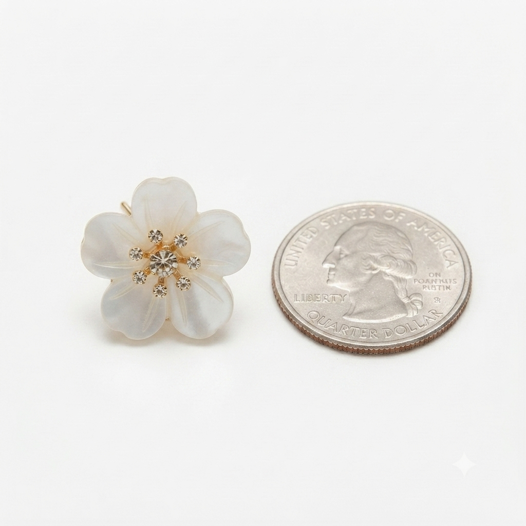Flower Hair Rings – Elegant Braided Style with Rhinestone Accents