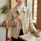 Chic Winter Coat – Cozy Warmth & Double-Sided Lapel Polyester