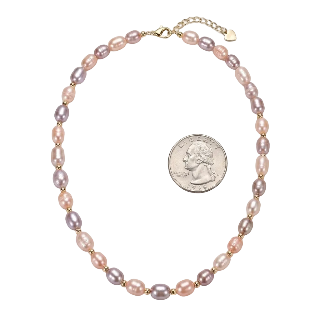 Rice Pearl Choker – 925 Silver Freshwater Elegance