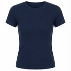 Basic Crop Top – Flattering Slim Fit Crewneck Tee