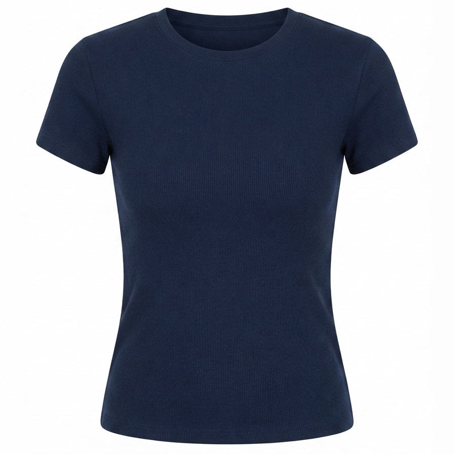 Basic Crop Top – Flattering Slim Fit Crewneck Tee
