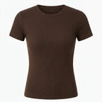 Basic Crop Top – Flattering Slim Fit Crewneck Tee
