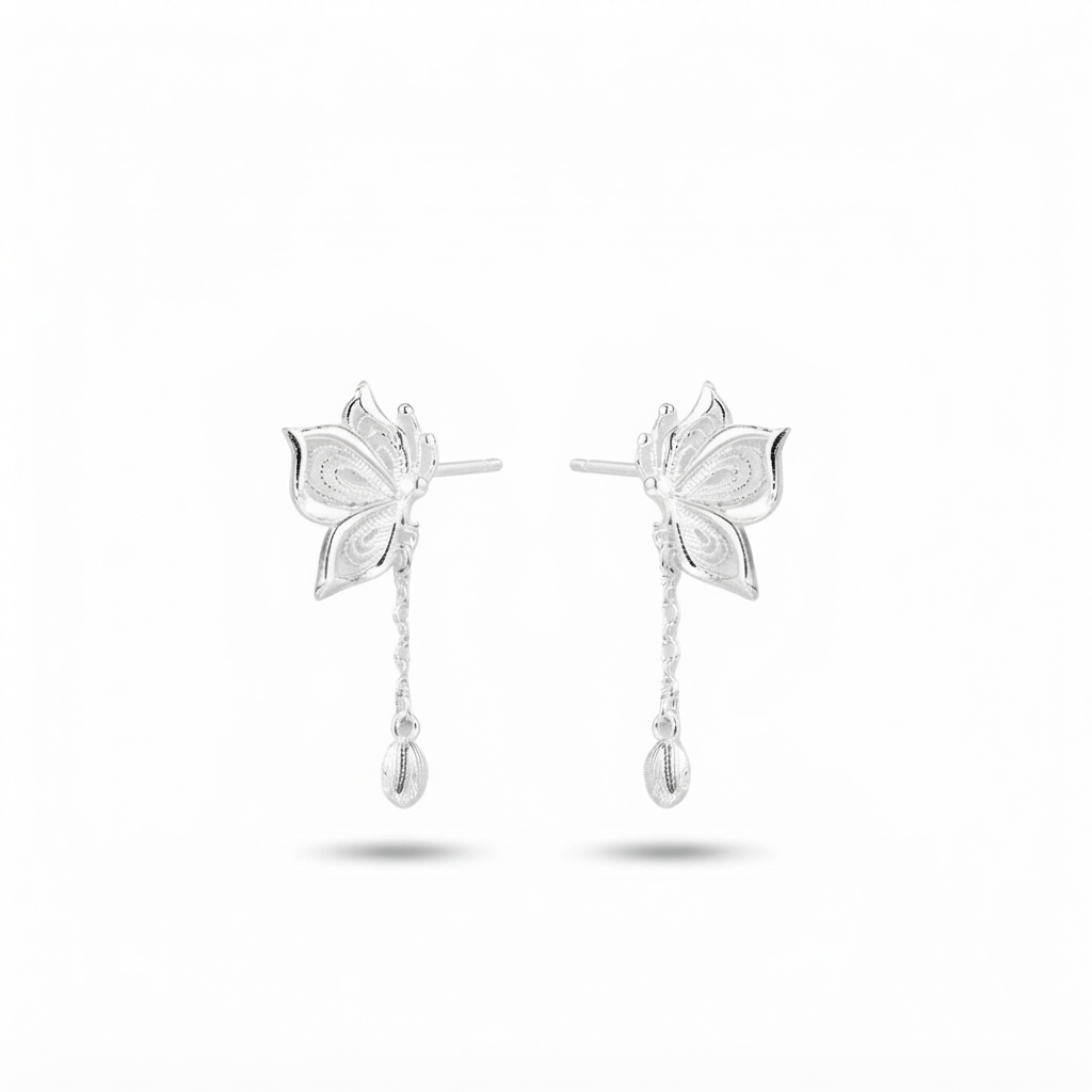 Butterfly Stud Earrings – Delicate Elegance in 925 Sterling Silver