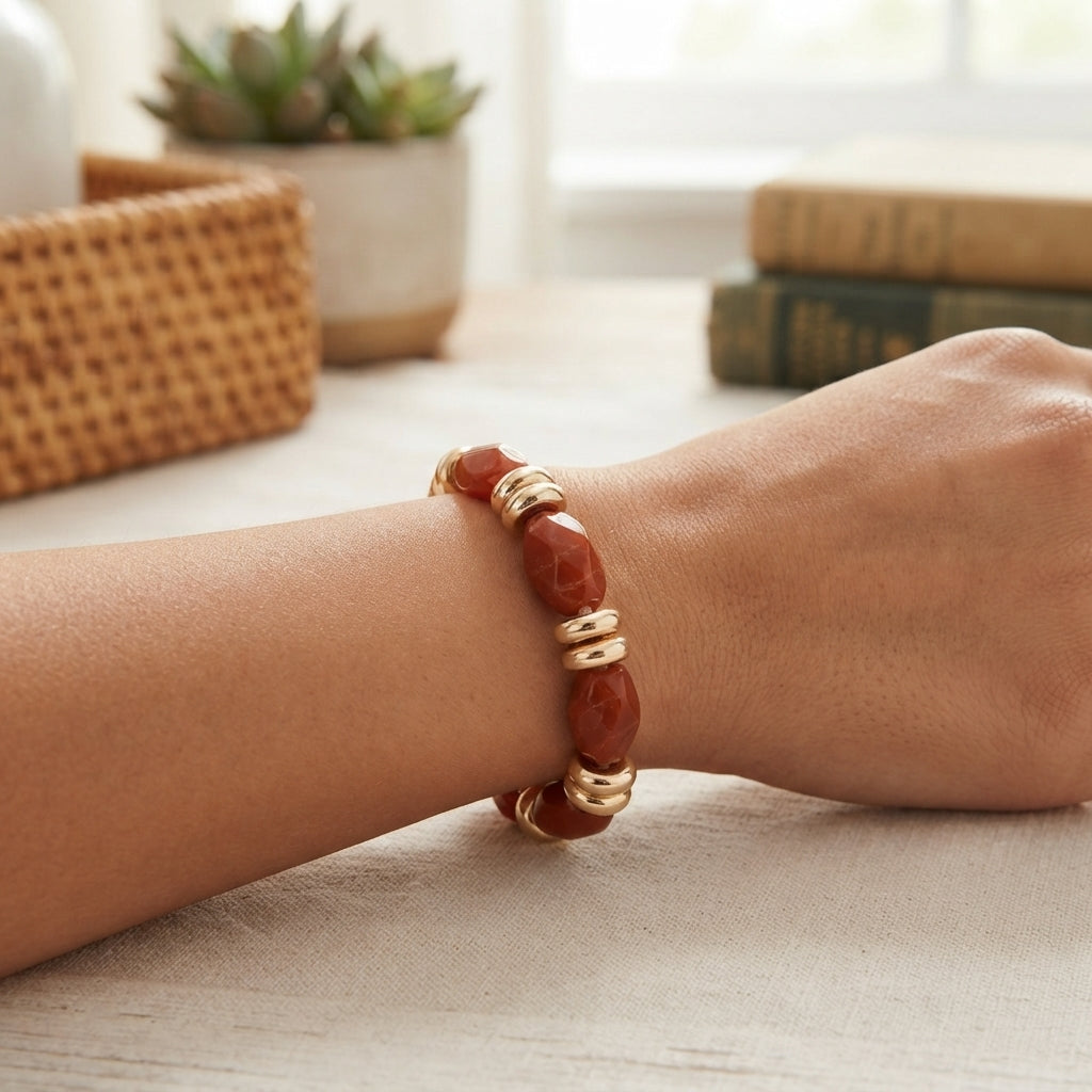 Acrylic Beaded Bracelet – Bohemian Elastic Everyday Style