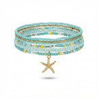 Boho Anklet Set – Beachy Charm & Multilayer Rice Bead Design
