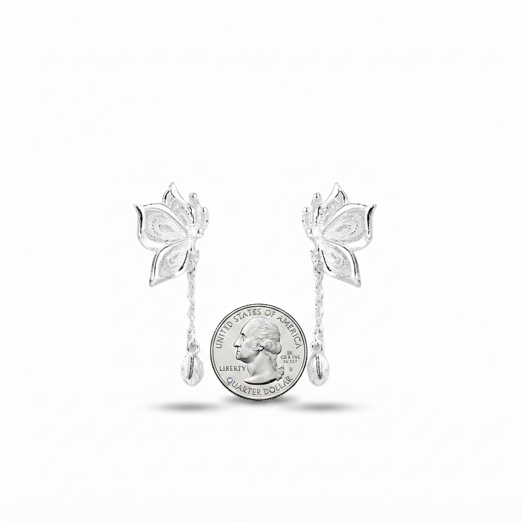 Butterfly Stud Earrings – Delicate Elegance in 925 Sterling Silver
