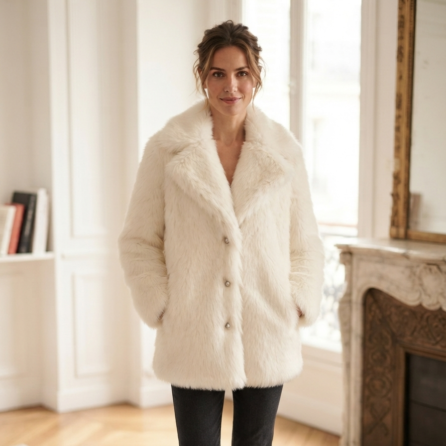 Oversized Faux Fur Coat – Cozy Warmth with Plush Faux Fox Fur