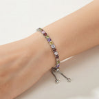 Adjustable Birthstone Tennis Bracelet – Colorful Crystal Bangle
