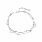 Heart Bracelet – Timeless Elegance in 925 Sterling Silver Layers
