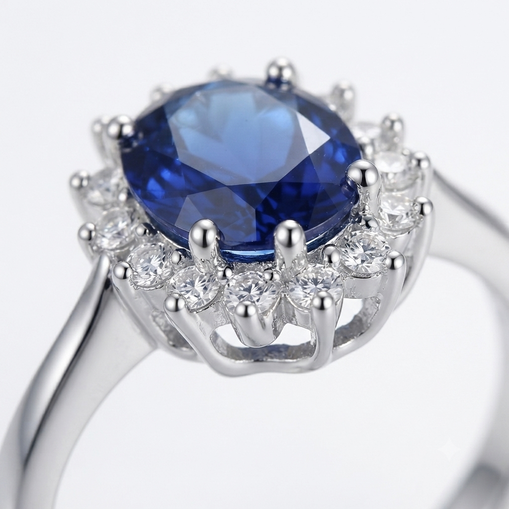 Blue Sapphire Ring – Elegant Sparkle in 925 Sterling Silver