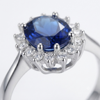 Blue Sapphire Ring – Elegant Sparkle in 925 Sterling Silver