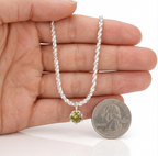Olive Bead Snake Chain Necklace – 925 Sterling Silver Elegance