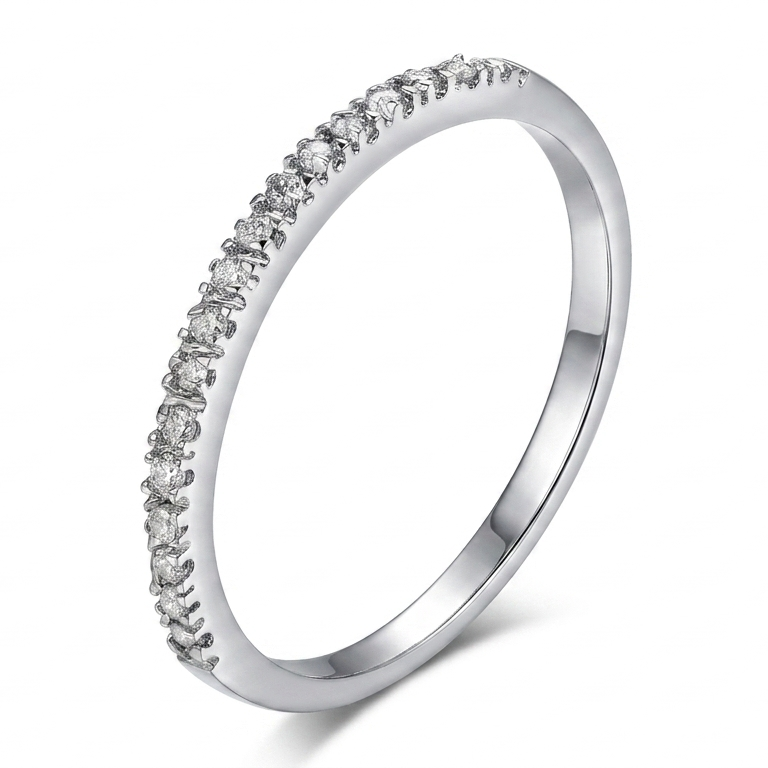 Micro Pave Zircon Ring – Delicate Sparkle for Everyday Stacking
