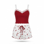 Lace Trim Pajama Set – Cozy Comfort with Soft Two-Piece Loungewear
