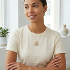 Gold Bubble Letter Necklace A-Z, Sparkly Zircon Initial Pendant