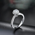 925 Sterling Silver Zircon Adjustable Women's Engagement Ring