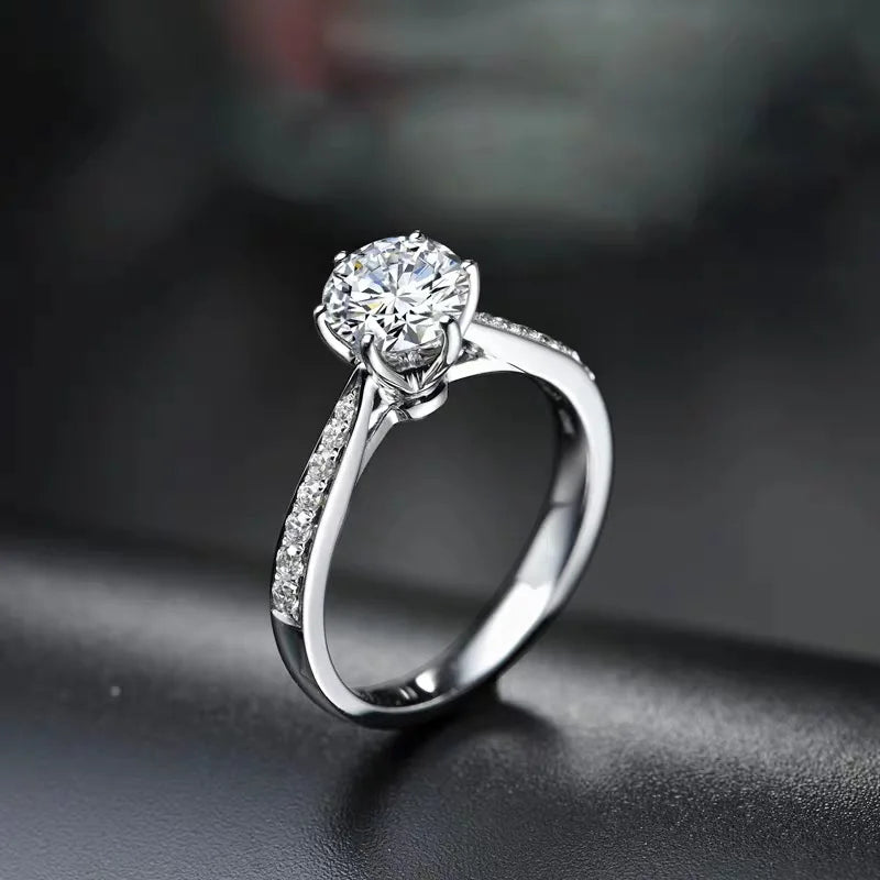 925 Sterling Silver Zircon Adjustable Women's Engagement Ring