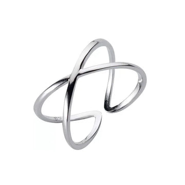 Vintage 925 Silver Cross Ring Women Wedding Adjustable