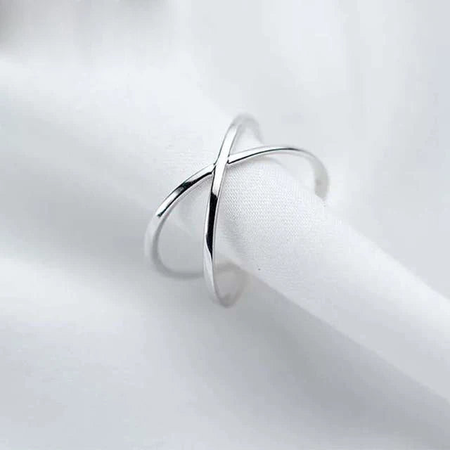 Vintage 925 Silver Cross Ring Women Wedding Adjustable