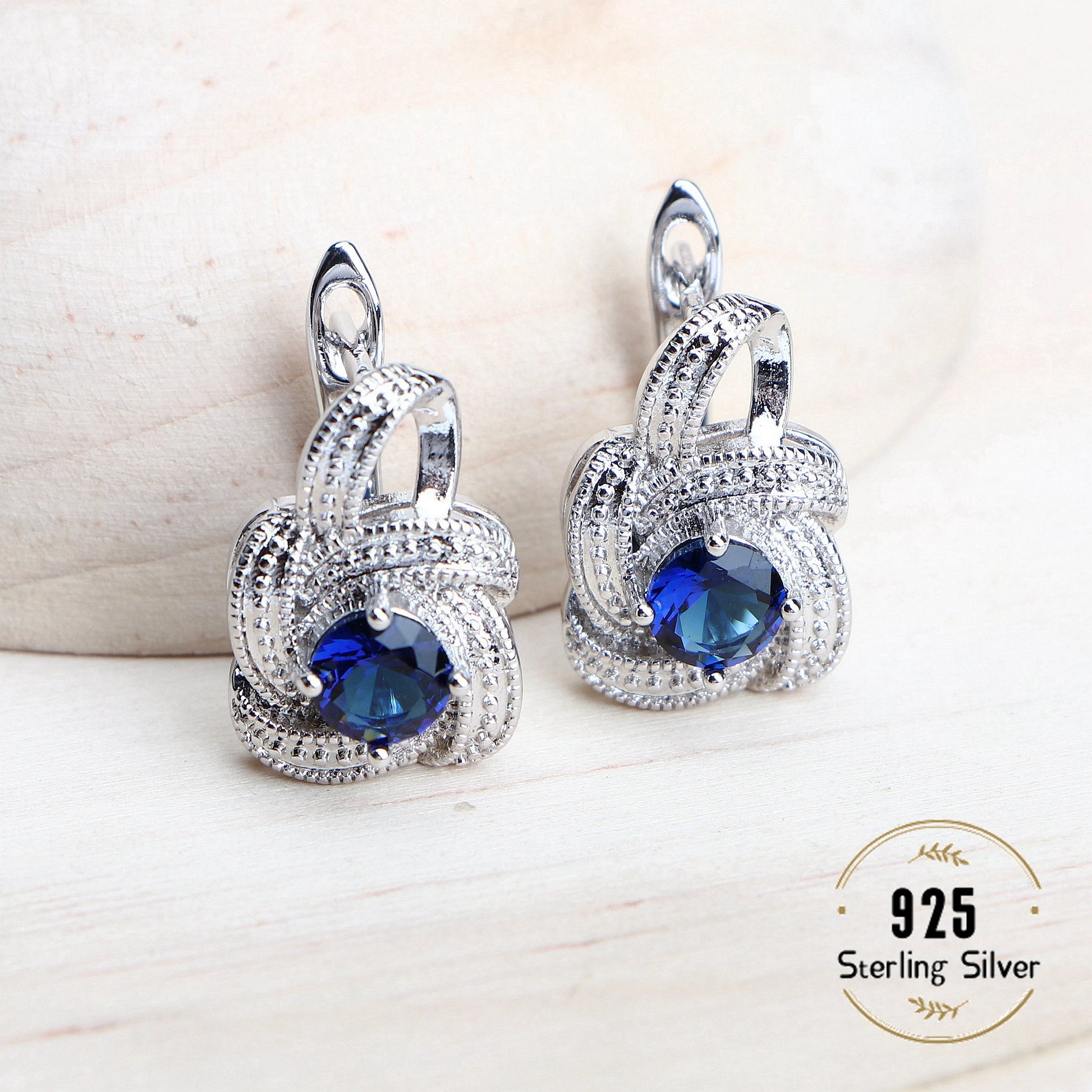 Zirconia Bridal Jewelry Set 925 Silver Earrings Ring Necklace