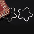 925 Silver 55MM Star Hoop Earrings Women Jewelry