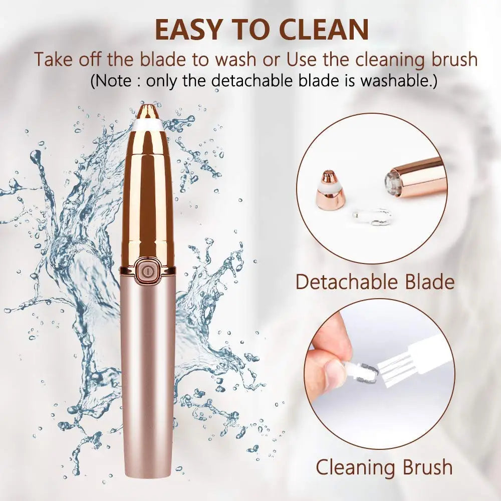 Women's Electric Eyebrow Trimmer – Painless LED Razor for Face