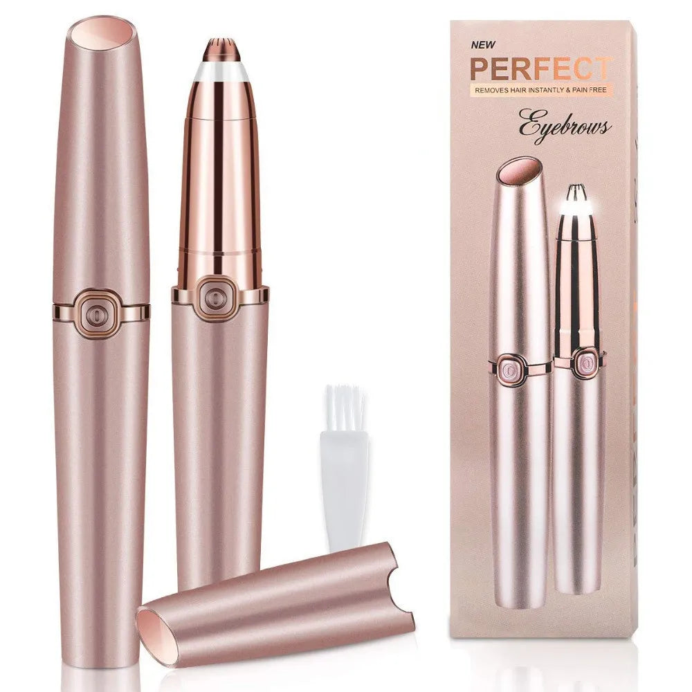 Women's Electric Eyebrow Trimmer – Painless LED Razor for Face