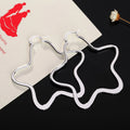 925 Silver 55MM Star Hoop Earrings Women Jewelry