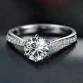 925 Sterling Silver Zircon Adjustable Women's Engagement Ring