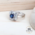 Zirconia Bridal Jewelry Set 925 Silver Earrings Ring Necklace