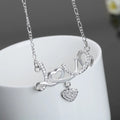 925 Silver 18'' Heart AAA Zircon Pendant Necklace for Women