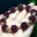 Natural Garnet Bead Bracelet Jewelry for Women