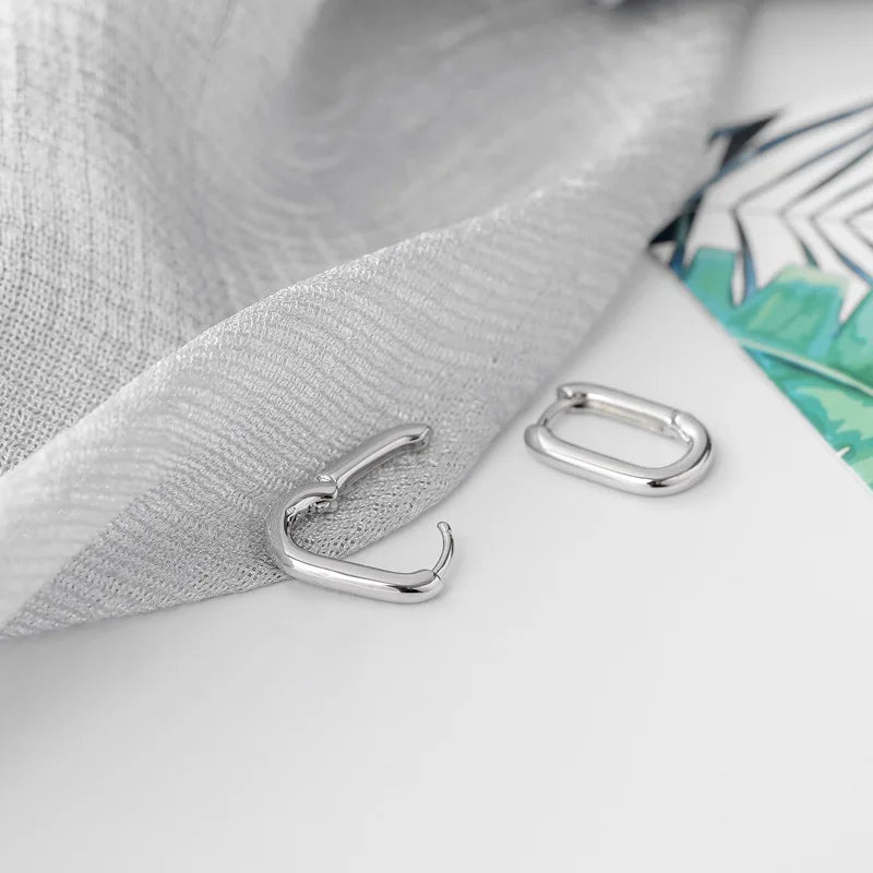 925 Silver Korean O-Shape Hoop Earrings – Trendy & Elegant