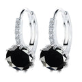 925 Silver Hoop Earrings for Women, Wedding, Crystal Gift