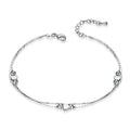 Heart-Shaped 925 Silver Anklet Bracelet – Women's Fashion Jewelry