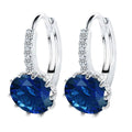 925 Silver Hoop Earrings for Women, Wedding, Crystal Gift