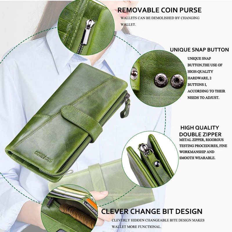 Women's Long Clutch Wallets with Cell Phone Bag and Card Holder