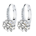 925 Silver Hoop Earrings for Women, Wedding, Crystal Gift