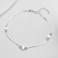 Heart-Shaped 925 Silver Anklet Bracelet – Women's Fashion Jewelry