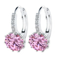 925 Silver Hoop Earrings for Women, Wedding, Crystal Gift