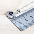 Zirconia Bridal Jewelry Set 925 Silver Earrings Ring Necklace