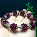 Natural Garnet Bead Bracelet Jewelry for Women