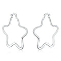 925 Silver 55MM Star Hoop Earrings Women Jewelry
