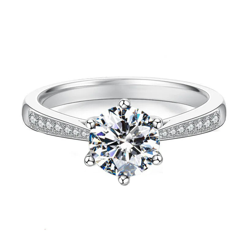 925 Sterling Silver Zircon Adjustable Women's Engagement Ring