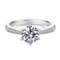 925 Sterling Silver Zircon Adjustable Women's Engagement Ring