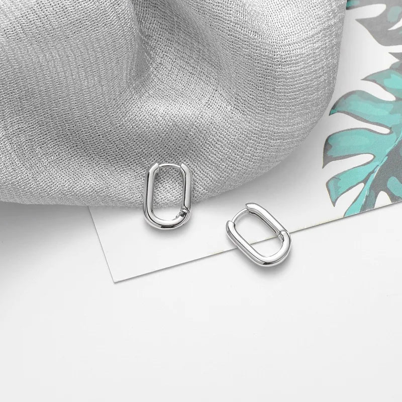925 Silver Korean O-Shape Hoop Earrings – Trendy & Elegant