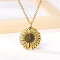 You Are My Sunshine Gold Sunflower Necklace