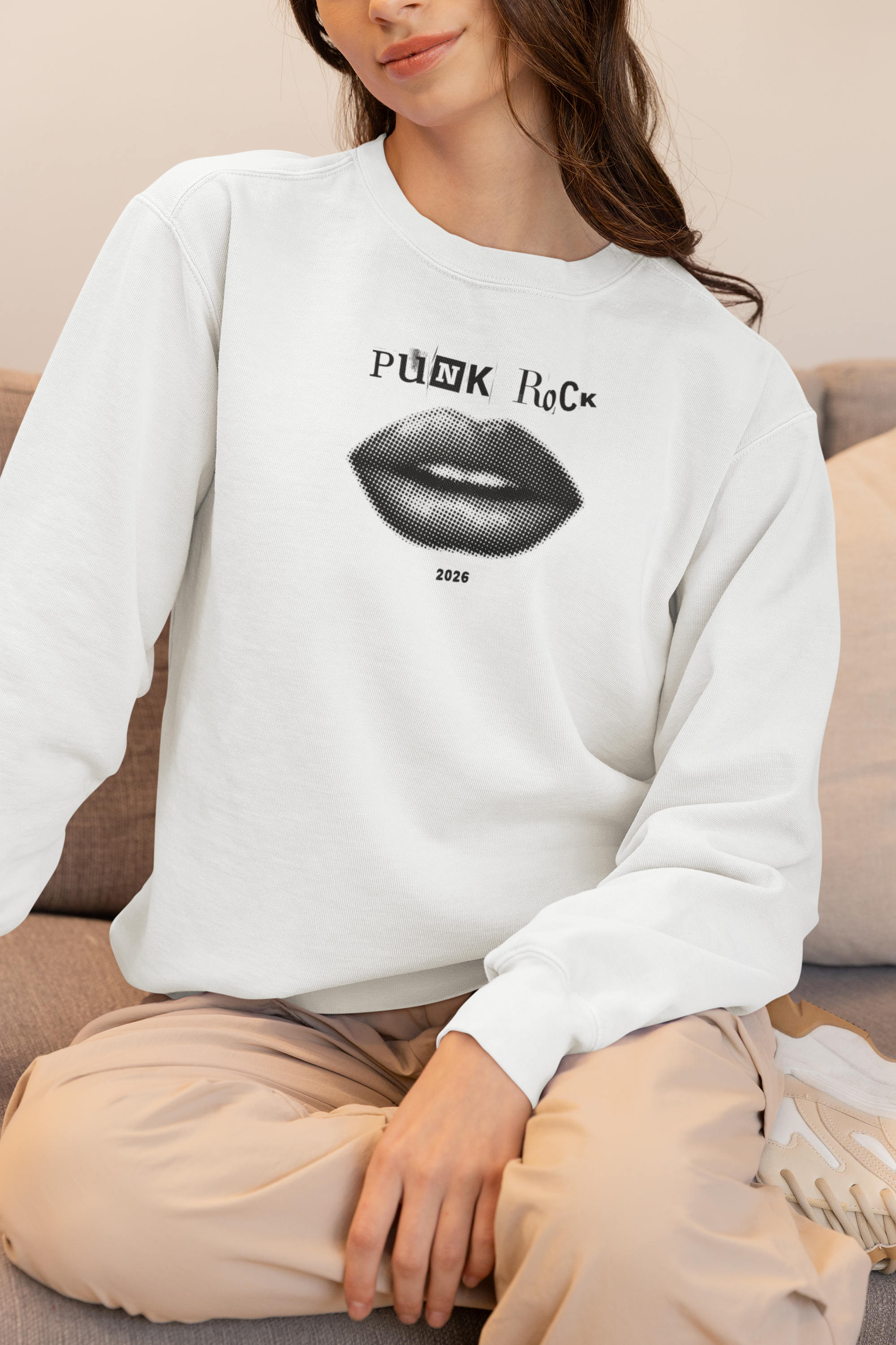 Punk Rock Lip Graphic Sweatshirt