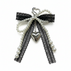 Pearl Bow Keychain – Heart Charm Lace Bag & Car Accessory